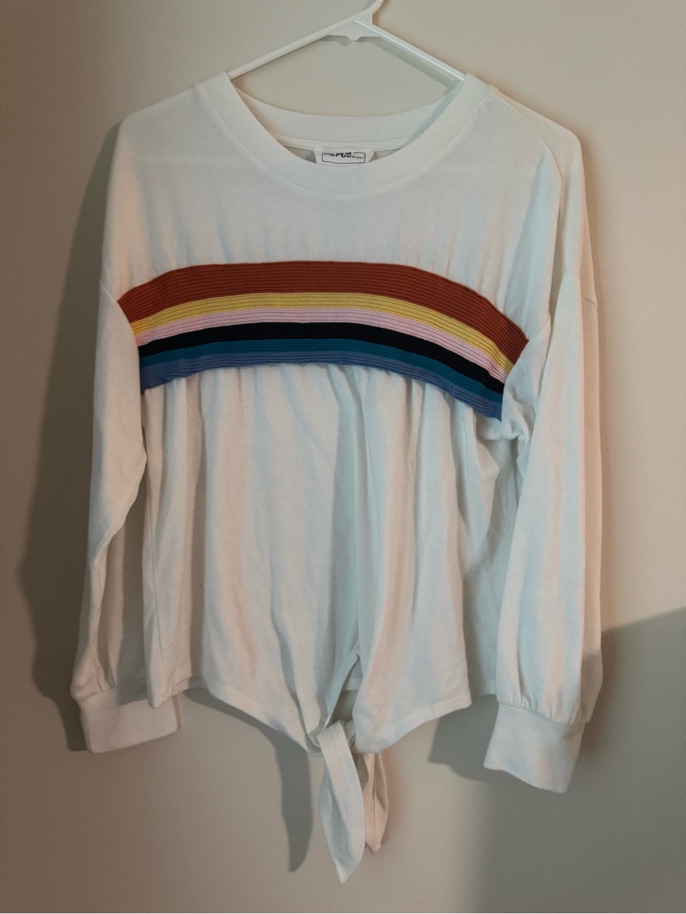 For The Republic White Crewneck Top